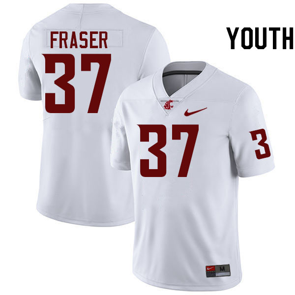 Youth #37 Aslan Fraser Washington State Cougars College Football Jerseys Stitched-White